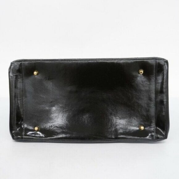 CHANEL CC Patent Shopping Tote Quilted Chain Shoulder Bag Gold Purse - Picture 11 of 16